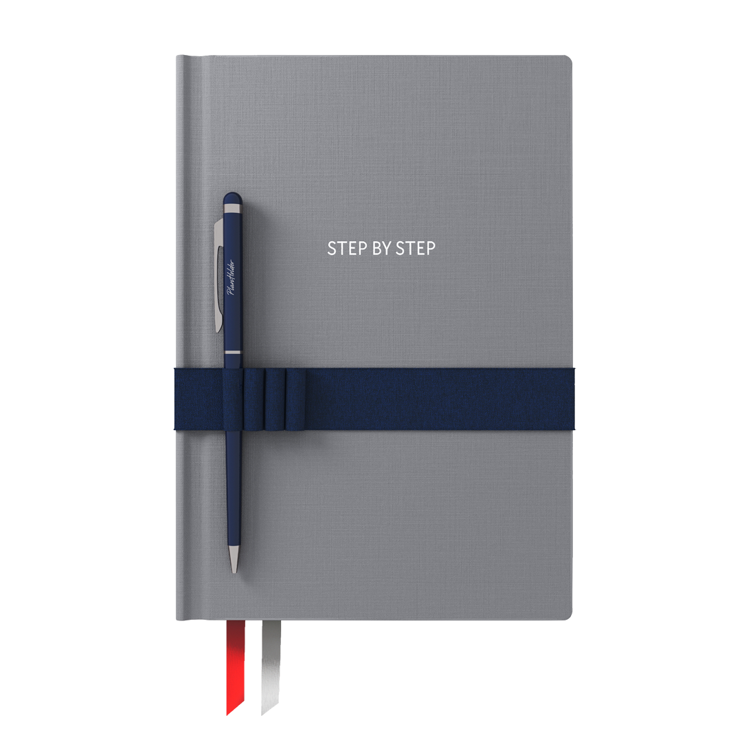 Блокнот Step by Step - grey/ darkblue / darkblue